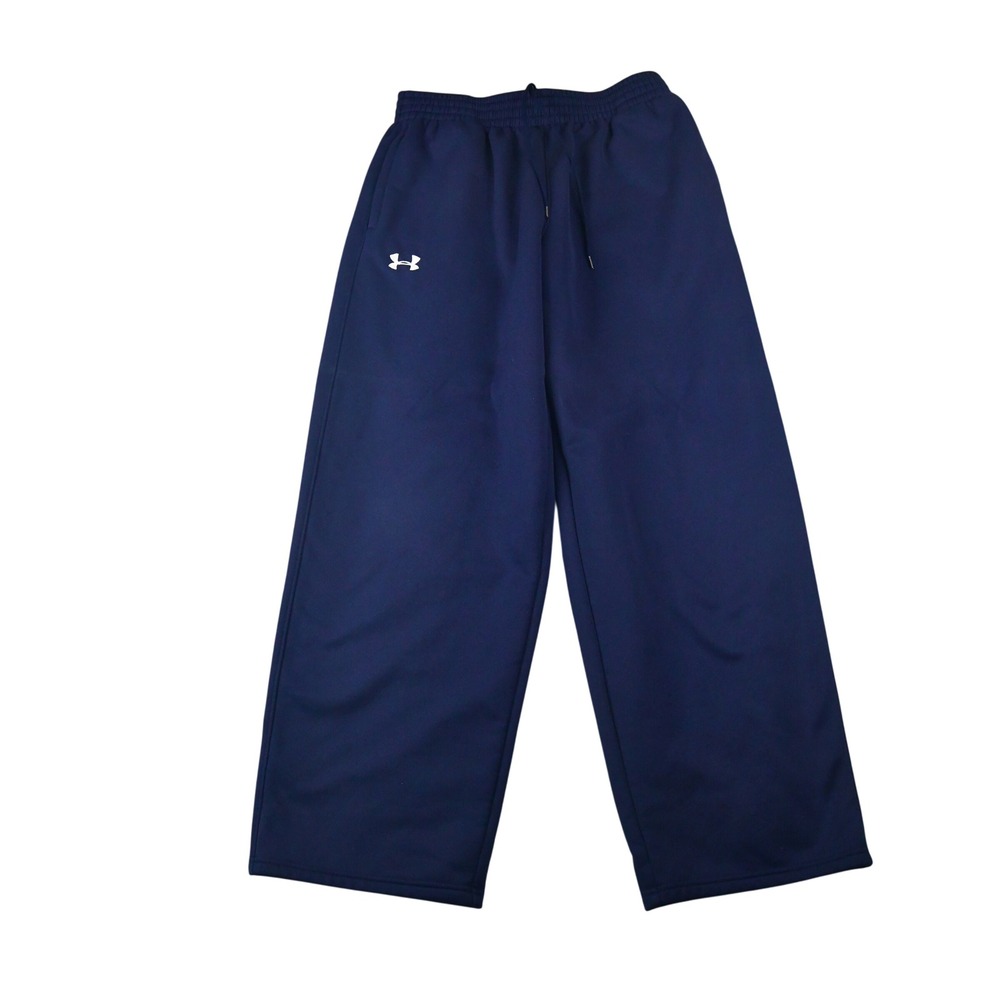 Under Armour Sweatpants Mens Large Navy Blue Excellent Fleece Lined Loose Fit